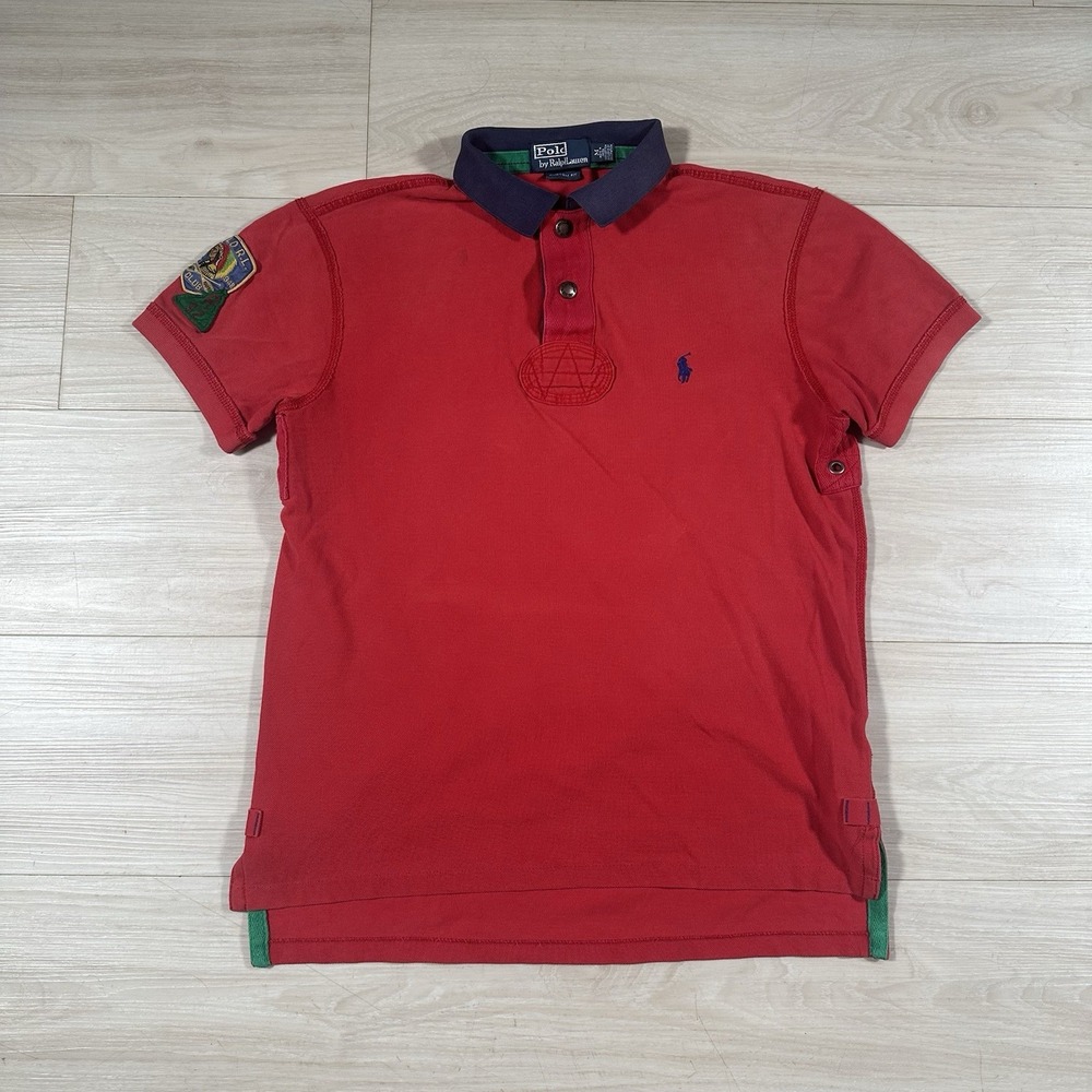 Polo Ralph Lauren Vintage Canoe Kayak Club Patch Custom Fit Rugby Shirt Medium